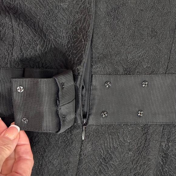 Ann Taylor Black Strapless Wool Blend Dress 10P Empire Waist Grosgrain Back Bow - Picture 9 of 13